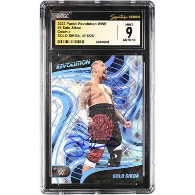 Solo Sikoa WWE Autographed 2023 Panini Revolution Cosmic #4 #/149 CGC Fanatics Witnessed Authenticated 9/10 Card