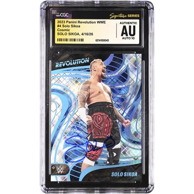 Solo Sikoa WWE Autographed 2023 Panini Revolution Cosmic #4 #/149 CGC Fanatics Witnessed Authenticated AUTO 10 Card