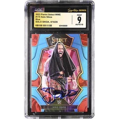 Solo Sikoa WWE Autographed 2023 Panini Select Blue #175 #/199 CGC Fanatics Witnessed Authenticated 9/10 Card