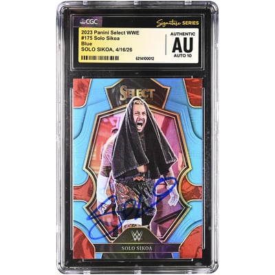 Solo Sikoa WWE Autographed 2023 Panini Select Blue #175 #/199 CGC Fanatics Witnessed Authenticated AUTO 10 Card