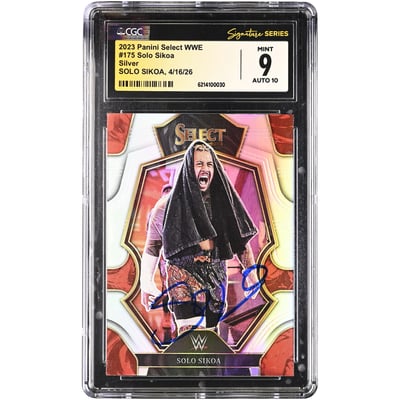 Solo Sikoa WWE Autographed 2023 Panini Select Silver #175 CGC Fanatics Witnessed Authenticated 9/10 Card