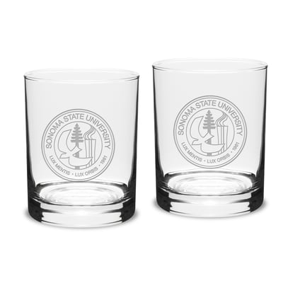 Sonoma State Seawolves 14oz. 2-Piece Classic Double Old-Fashioned Glass Set