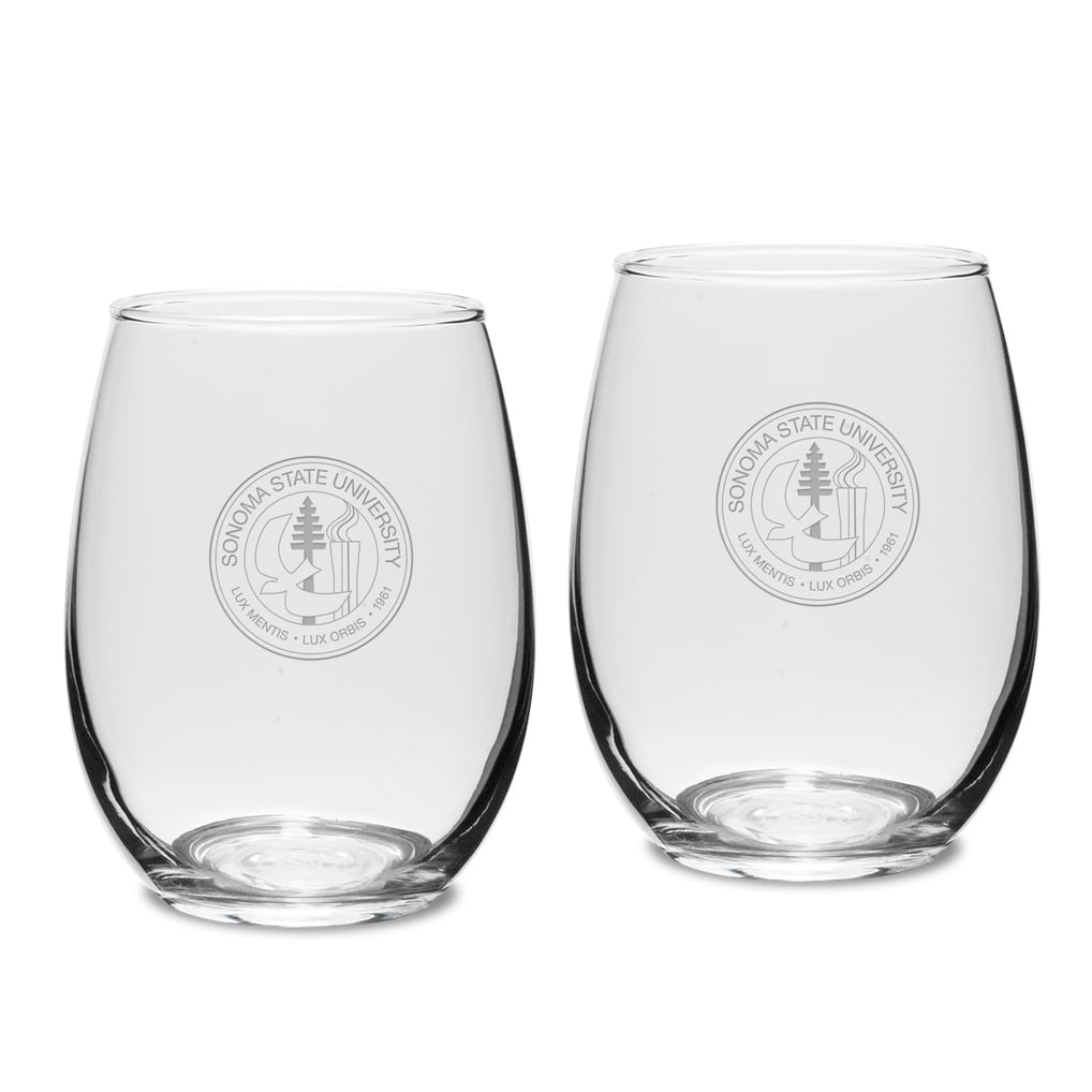 Sonoma State Seawolves 15oz. 2-Piece Stemless Wine Glass Set