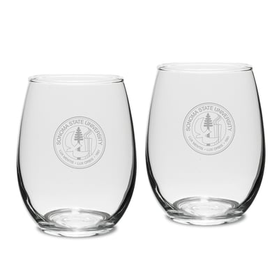 Sonoma State Seawolves 15oz. 2-Piece Stemless Wine Glass Set