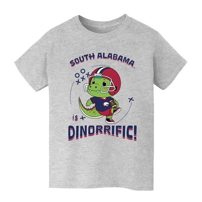 South Alabama Jaguars Vive La Fete Youth Dinorrific T-Shirt - Gray