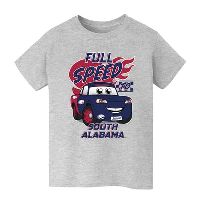  South Alabama Jaguars Vive La Fete Youth Full Speed T-Shirt - Gray