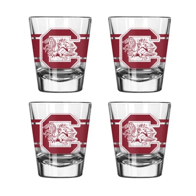 South Carolina Gamecocks Logo Brands Four-Piece Stripe Shot Glass Set