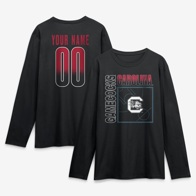 South Carolina Gamecocks  Home Court Pop Personalized Any Name & Number Long Sleeve T-Shirt - Black