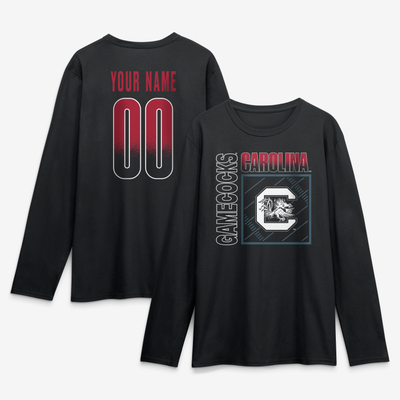 South Carolina Gamecocks  Home Field Pop Personalized Any Name & Number Long Sleeve T-Shirt - Black