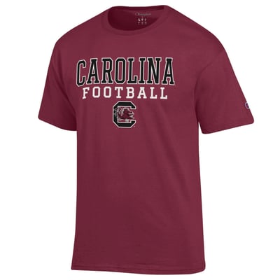 South Carolina Gamecocks Champion Football Stack T-Shirt - Garnet