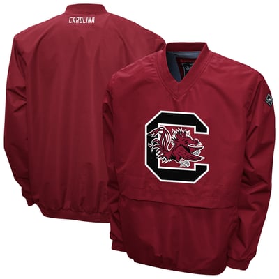 South Carolina Gamecocks Franchise Club Big Logo Windshell V-Neck Pullover Jacket - Garnet