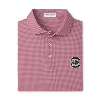  South Carolina Gamecocks Peter Millar Border Performance Jersey Polo - Garnet