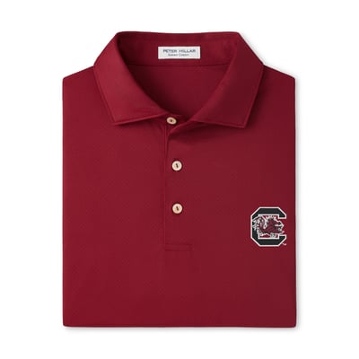  South Carolina Gamecocks Peter Millar Hugo Performance Jersey Polo - Garnet