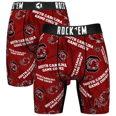  South Carolina Gamecocks Rock Em All Over Logo Boxer Briefs - Garnet
