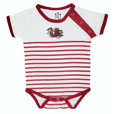 South Carolina Gamecocks Little King Newborn & Infant Shoulder Snap Bodysuit - Garnet/White