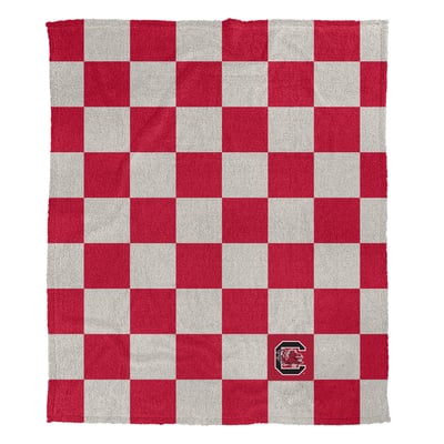 South Carolina Gamecocks Pegasus Checkered Logo Patch 50" x 60" Cozy Knit Blanket