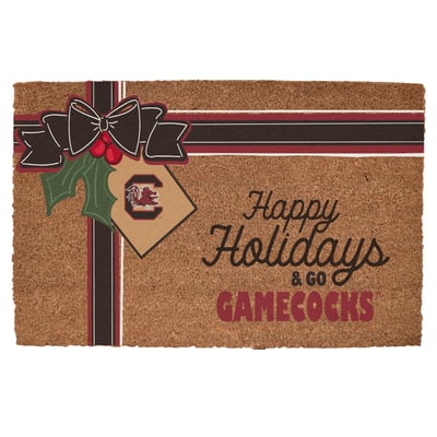 South Carolina Gamecocks 20" x 30" Holiday Gift Wrap Coir Door Mat
