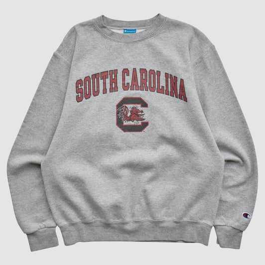 South Carolina Gamecocks Champion 2010s Pullover Sweatshirt - Heather Gray - XS by Fanatics Real Vintage
