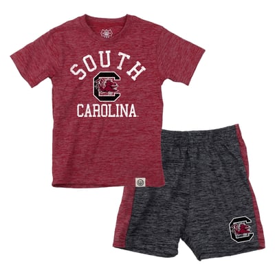  South Carolina Gamecocks Wes & Willy Toddler Cloudy Yarn T-Shirt and Shorts Set - Garnet