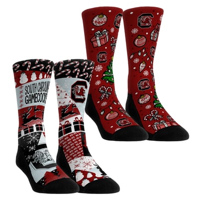South Carolina Gamecocks Rock Em Socks Unisex Holiday Remix Crew Socks Two-Pack