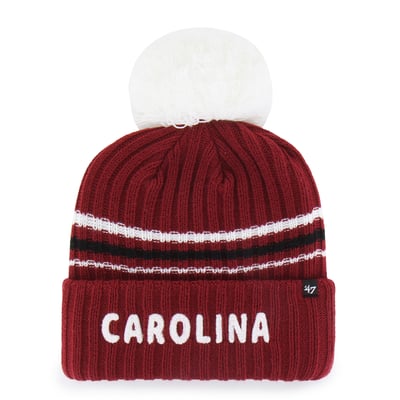  South Carolina Gamecocks '47 Women's Seasonal Fuzzy Script Big Pom Knit Hat - Garnet