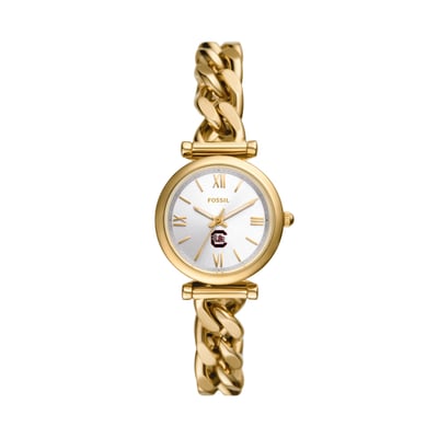 South Carolina Gamecocks Fossil Women's Carlie Gold-Tone Stainless Steel Watch