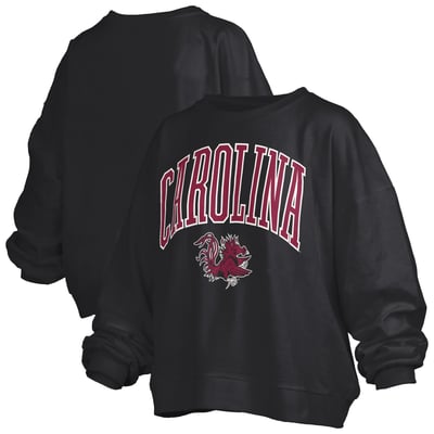 South Carolina Gamecocks Pressbox Women's Oversized Janise Arch Over Logo Fleece Sweatshirt - Black