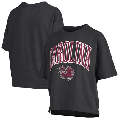 South Carolina Gamecocks Pressbox Women's Oversized Nelson Arch Over Logo Slub T-Shirt - Black