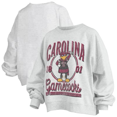 South Carolina Gamecocks Pressbox Women's Oversized Bravo Melange Janise Sweatshirt - Heather Gray