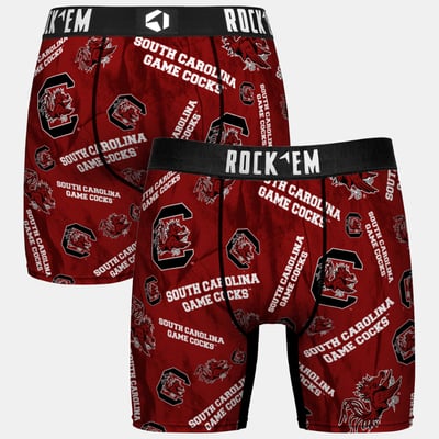  South Carolina Gamecocks Rock Em Youth All Over Logo Boxer Briefs - Garnet