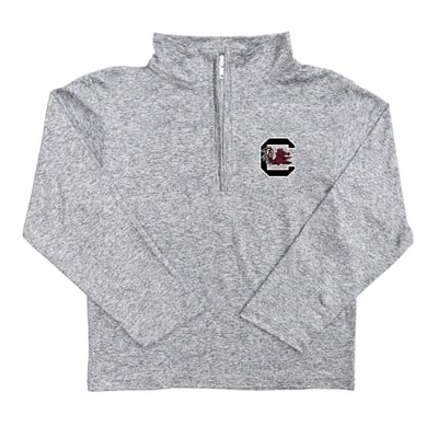  South Carolina Gamecocks Vive La Fete Youth Team Logo Quarter-Zip Sweatshirt - Heather Gray