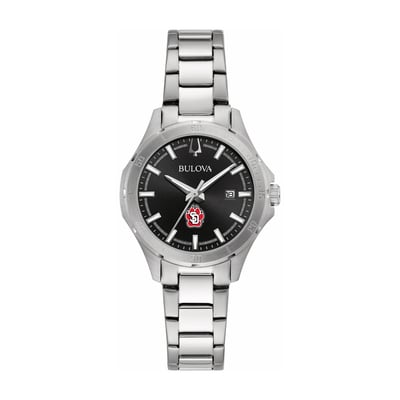 South Dakota Coyotes Bulova Women's Stainless Steel Classic Sport Watch - Black