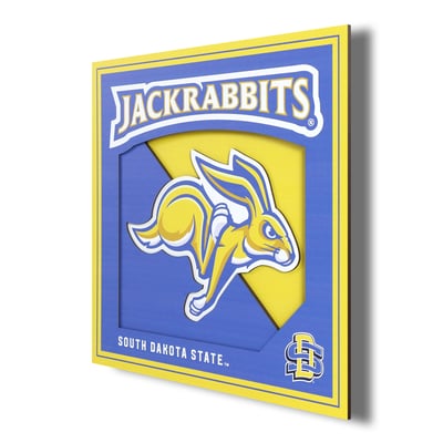 South Dakota State Jackrabbits 12" x 12" 3D Logo Wall Art