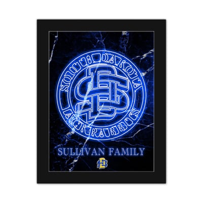 South Dakota State Jackrabbits Personalized 12" x 16" Framed Art Print