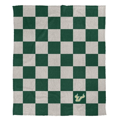 South Florida Bulls Pegasus Checkered Logo Patch 60" x 80" Cozy Knit Blanket