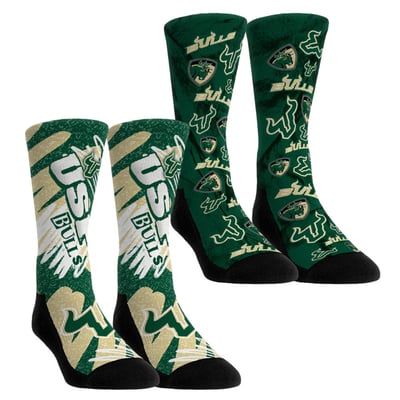 South Florida Bulls Rock Em Unisex Two-Piece Team Blast Crew Socks Set