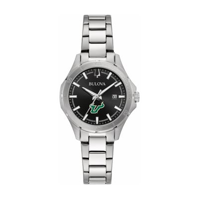 South Florida Bulls Bulova Women's Stainless Steel Classic Sport Watch - Black