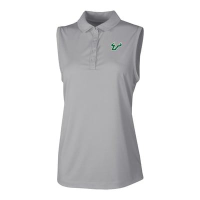  South Florida Bulls Columbia Women's Ace Flair Sleeveless Tank Polo - Gray