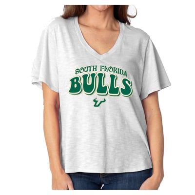  South Florida Bulls Women's Fawn Flutter Sleeve T-Shirt - White