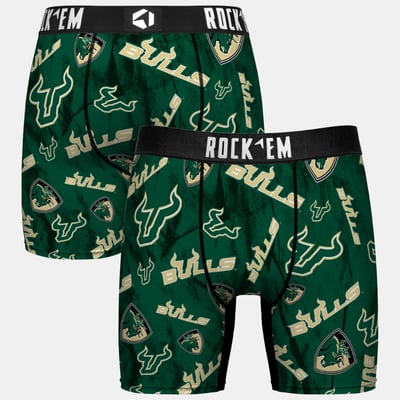  South Florida Bulls Rock Em Youth All Over Logo Boxer Briefs - Green