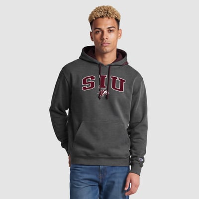 Southern Illinois Salukis Champion Contrast Hoodie - Heather Gray/Maroon