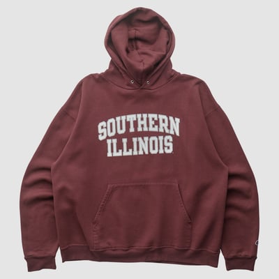 Southern Illinois Salukis Champion 2000s Hooded Pullover Sweatshirt - Maroon - L by Fanatics Real Vintage