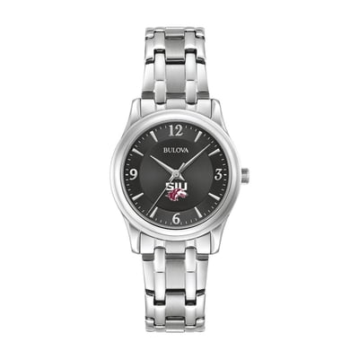 Southern Illinois Salukis Bulova Women's Stainless Steel Corporate Collection Watch - Black