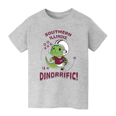 Southern Illinois Salukis Vive La Fete Youth Dinorrific T-Shirt - Gray