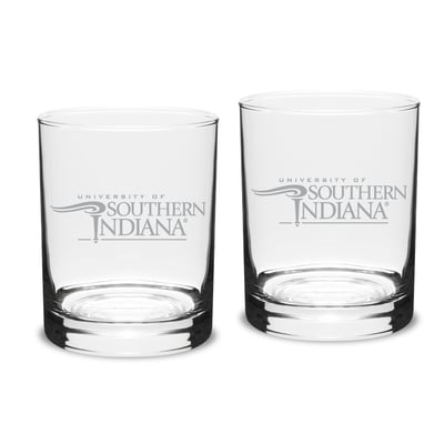 Southern Indiana Screaming Eagles 14oz. Classic Double Old Fashion Glass Set