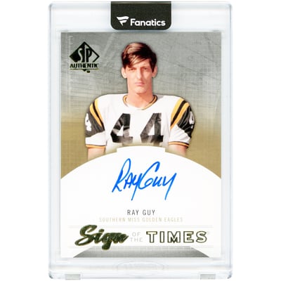Ray Guy Southern Miss Golden Eagles Autographed 2013 Upper Deck SP Authentic Sign Of The Times #ST-GU Card