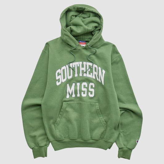 Southern Miss Golden Eagles Champion 2000s Hooded Pullover Sweatshirt - Green - XS by Fanatics Real Vintage