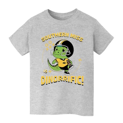 Southern Miss Golden Eagles Vive La Fete Youth Dinorrific T-Shirt - Gray