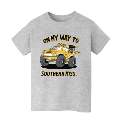 Southern Miss Golden Eagles Vive La Fete Youth On My Way T-Shirt - Gray