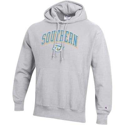 Southern University Jaguars Champion Arch Logo Reverse Weave Hoodie - Gray